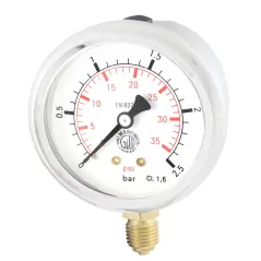 Manometr 63mm GLICERYNA 1/4" DOLNY 2,5 bar