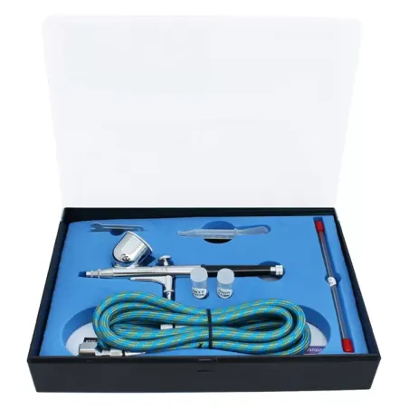 Aerograf BD130-KIT 0.2/0.3/0.5mm czarny 8ml regulacja + osprzęt