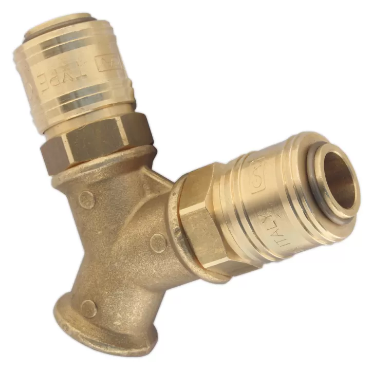 Rozdzielacz dwójnik GAV 2x szybkozłącze 1x3/8" W Rozdzielacz dwójnik GAV 2x szybkozłącze 1x3/8" W