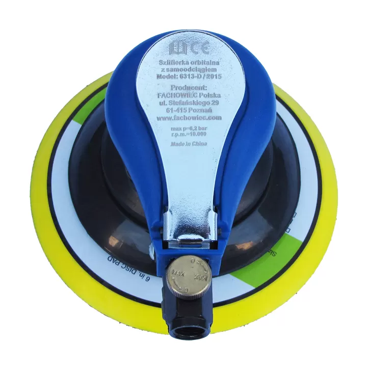 Pneumatyczna szlifierka orbitalna 150mm 5mm z odciągiem niebieska Pneumatyczna szlifierka orbitalna 150mm 5mm z odciągiem niebieska