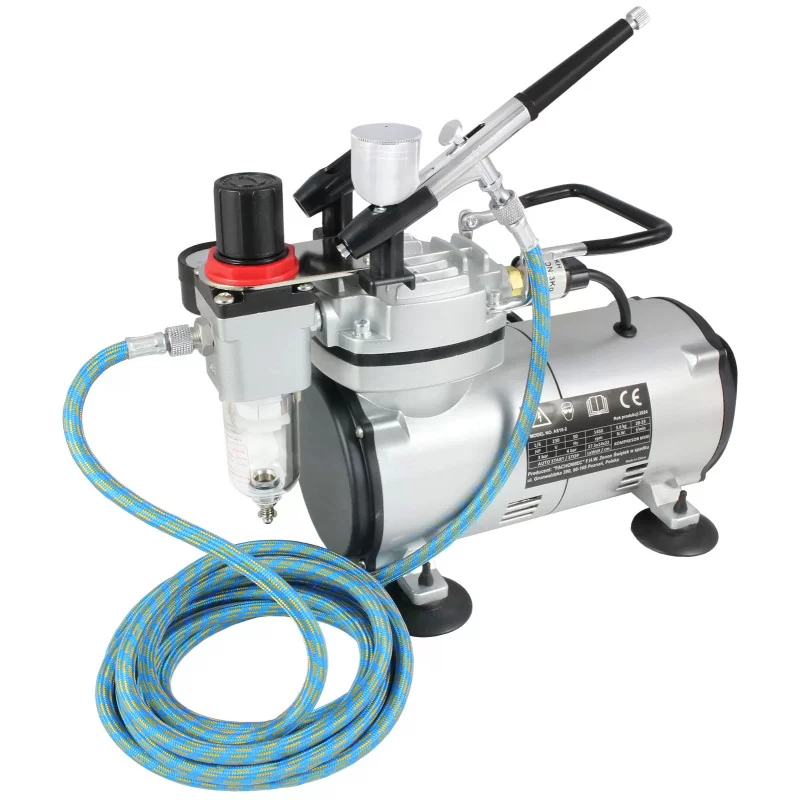 Kompresor MINI zestaw + aerograf-BD130 0.3 mm + wąż 3 mb