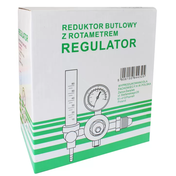 Reduktor butlowy CO2/Argon MINI z rotametrem FACHOWIEC Reduktor butlowy CO2/Argon MINI z rotametrem FACHOWIEC