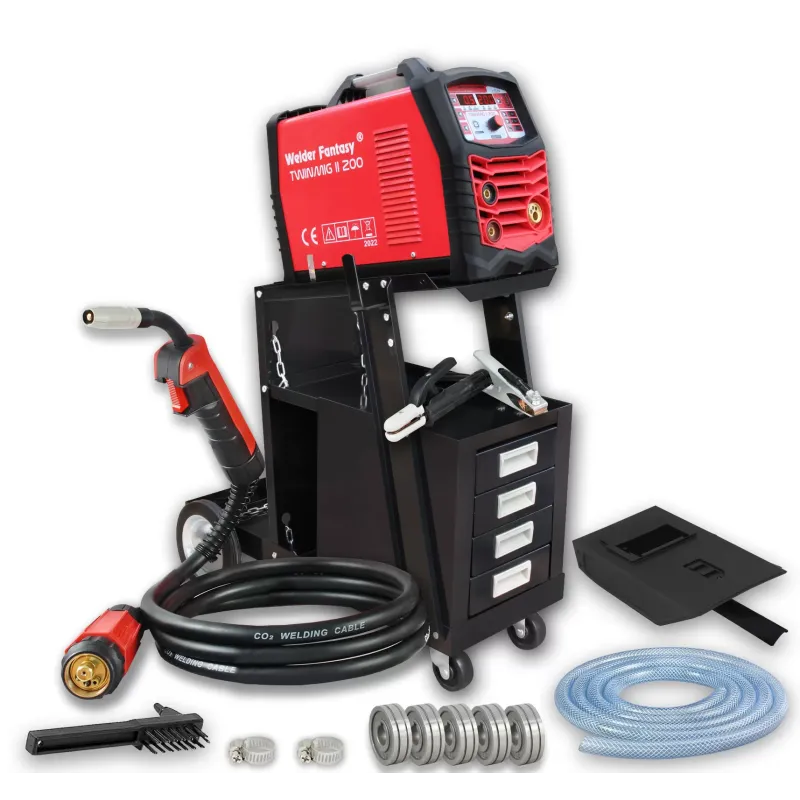 Zestaw producenta półautomat spawalniczy 3w1 TWINMIG2 200A Synergia MIG/MAG/FCAW/MMA/TIG LIFT Welder Fantasy + Wózek spawalniczy Zestaw producenta półautomat spawalniczy 3w1 TWINMIG2 200A Synergia MIG/MAG/FCAW/MMA/TIG LIFT Welder Fantasy + Wózek spawalniczy