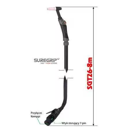 TIG UCHWYT SGT26 FLEX KEMPPI MLS 8m