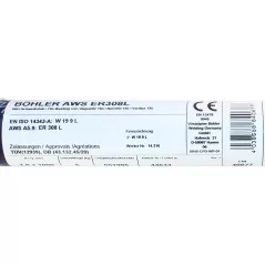 Bohler TIG drut spawalniczy pręt TIG 308L chromowo-niklowy 1.0x1000/opk. 5kg (cena za 1kg)