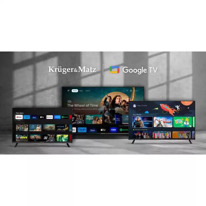 Telewizor Kruger&Matz 32" HD Google TV, DVB-T2/S2/T/C H.265 HEVC