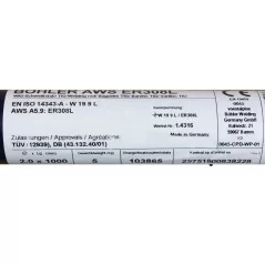 Bohler TIG drut spawalniczy pręt TIG 308L chromowo-niklowy 2.0x1000/opk. 5kg (cena za 1kg)