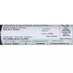 Bohler TIG drut spawalniczy pręt TIG 308L chromowo-niklowy 2.4x1000/opk. 5kg (cena za 1kg)