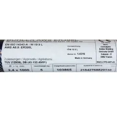 Bohler TIG drut spawalniczy pręt TIG 308L chromowo-niklowy 2.4x1000/opk. 5kg (cena za 1kg)