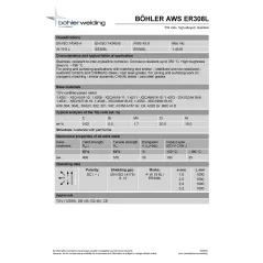 Bohler TIG drut spawalniczy pręt TIG 308L chromowo-niklowy 2.4x1000/opk. 5kg (cena za 1kg)