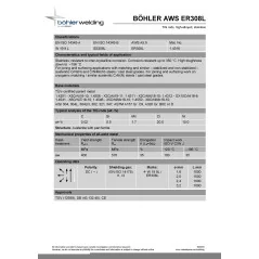 Bohler TIG drut spawalniczy pręt TIG 308L chromowo-niklowy 3.2x1000/opk. 5kg (cena za 1kg)