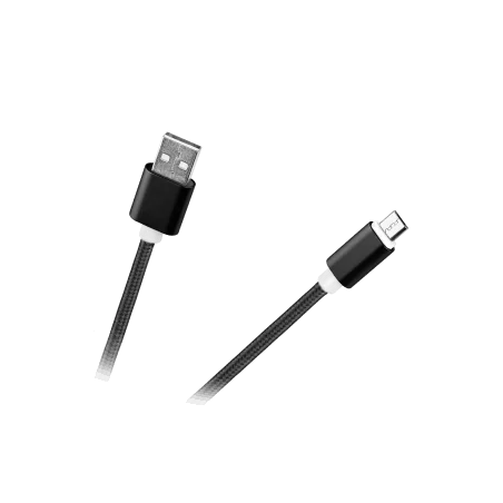 Kabel USB - micro USB M-Life nylon czarny 1m