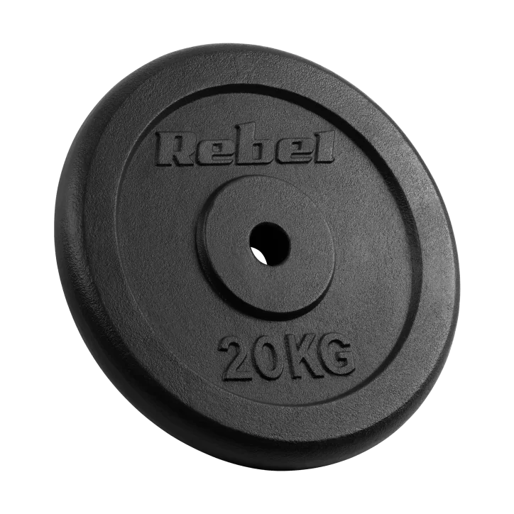 Obciążenie żeliwne 20kg, otwór 31mm, talerz klasyczny, REBEL ACTIVE