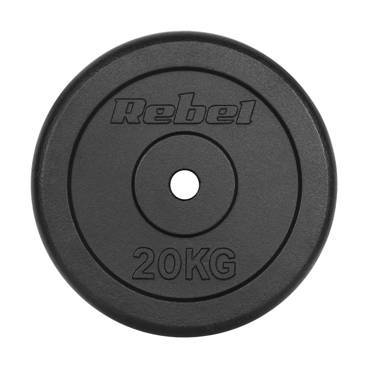 Obciążenie żeliwne 20kg, otwór 31mm, talerz klasyczny, REBEL ACTIVE