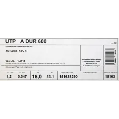 Bohler MAG drut spawalniczy do napawania DUR 600 1.2X15kg szpula (cena za 1 szpulę)