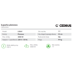 "Łuparka Pionowa Cedrus CEDLS06V 7T - Moc i Wydajność"