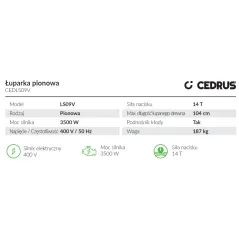 "Łuparka pionowa Cedrus CEDLS09V 14T - siła i precyzja"