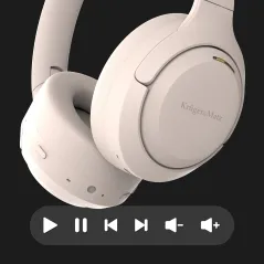 Bezprzewodowe słuchawki nauszne z ANC , Kruger&Matz F8A , beżowe