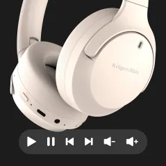 Bezprzewodowe słuchawki nauszne z ANC , Kruger&Matz Street 4 , beżowe