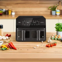 Frytkownica beztłuszczowa TEESA AIR FRYER DUAL POT XXL 8L 2700W