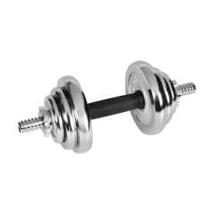Hantle żeliwne chromowane regulowane w walizce z gryfem, zestaw 20kg REBEL ACTIVE