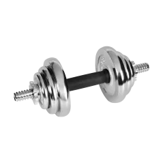 Hantle żeliwne chromowane regulowane w walizce z gryfem, zestaw 20kg REBEL ACTIVE