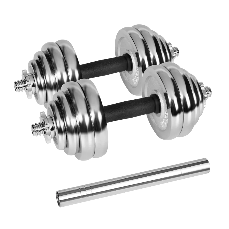 Hantle żeliwne chromowane regulowane w walizce z gryfem, zestaw 30kg REBEL ACTIVE Hantle żeliwne chromowane regulowane w walizce z gryfem, zestaw 30kg REBEL ACTIVE
