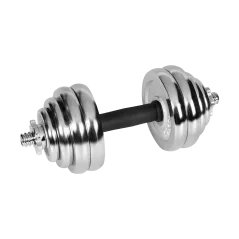 Hantle żeliwne chromowane regulowane w walizce z gryfem, zestaw 30kg REBEL ACTIVE