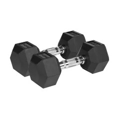 Hantle żeliwne gumowane HEX 2x7.5 kg REBEL ACTIVE