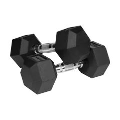 Hantle żeliwne gumowane HEX 2x7.5 kg REBEL ACTIVE