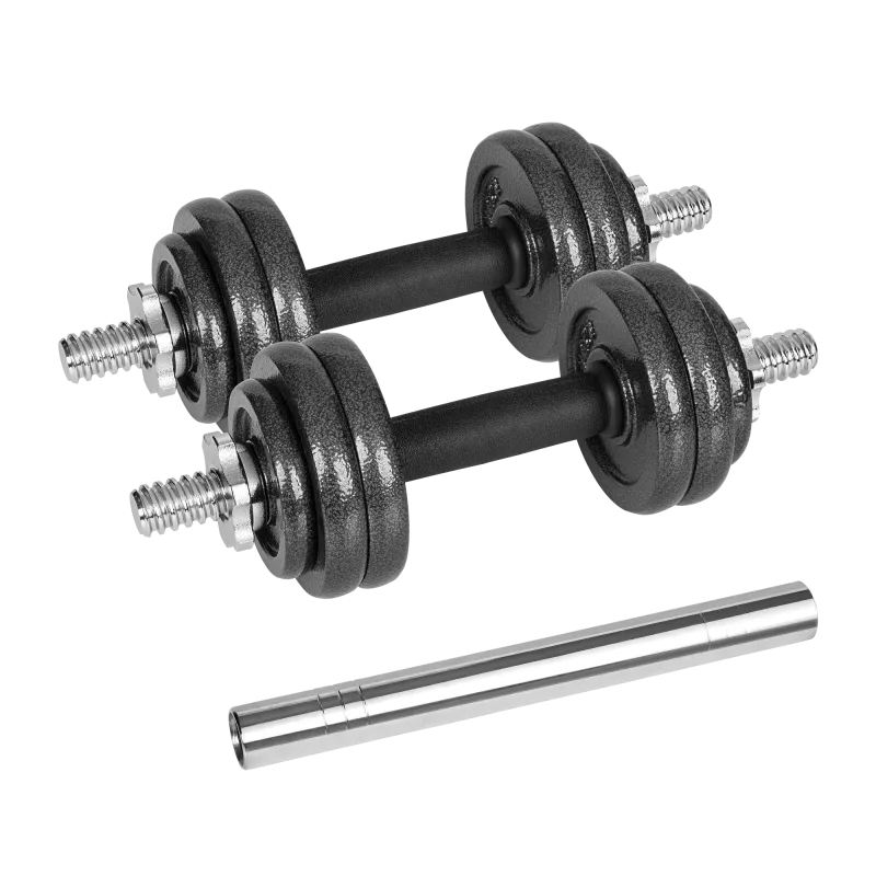 Hantle żeliwne regulowane w walizce z gryfem, zestaw 15kg REBEL ACTIVE