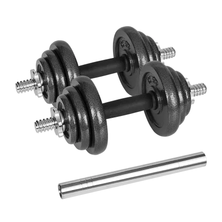 Hantle żeliwne regulowane w walizce z gryfem, zestaw 20kg REBEL ACTIVE