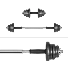 Hantle żeliwne regulowane w walizce z gryfem, zestaw 20kg REBEL ACTIVE