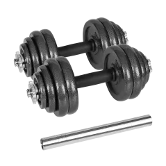 Hantle żeliwne regulowane w walizce z gryfem, zestaw 30kg REBEL ACTIVE