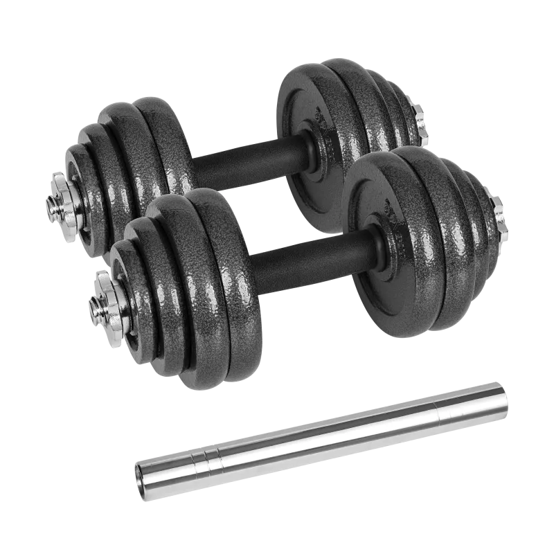 Hantle żeliwne regulowane w walizce z gryfem, zestaw 30kg REBEL ACTIVE