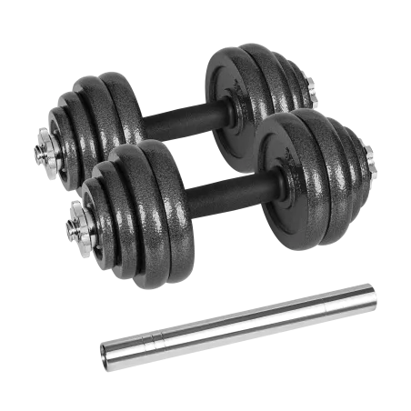 Hantle żeliwne regulowane w walizce z gryfem, zestaw 30kg REBEL ACTIVE