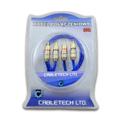 Kabel 2xRCA-2xRCA 3m trans-blue