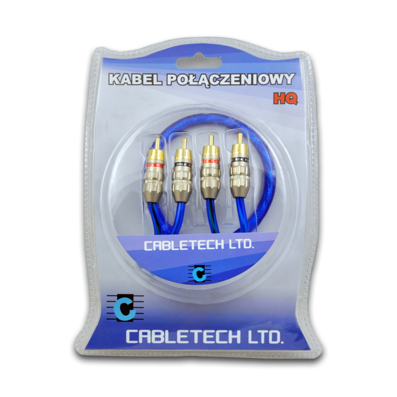 Kabel 2xRCA-2xRCA 3m trans-blue