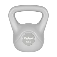 Kettlebell bitumiczny 12 kg szary REBEL ACTIVE
