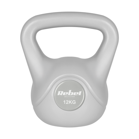 Kettlebell bitumiczny 12 kg szary REBEL ACTIVE