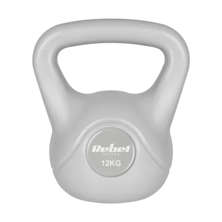 Kettlebell bitumiczny 12 kg szary REBEL ACTIVE