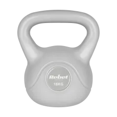Kettlebell bitumiczny 16 kg szary REBEL ACTIVE