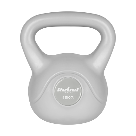 Kettlebell bitumiczny 16 kg szary REBEL ACTIVE