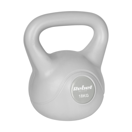 Kettlebell bitumiczny 18 kg szary REBEL ACTIVE
