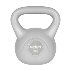 Kettlebell bitumiczny 18 kg szary REBEL ACTIVE