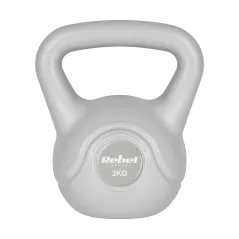 Kettlebell bitumiczny 2 kg szary REBEL ACTIVE
