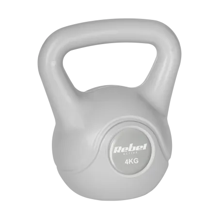 Kettlebell bitumiczny 4 kg szary REBEL ACTIVE