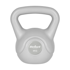 Kettlebell bitumiczny 4 kg szary REBEL ACTIVE