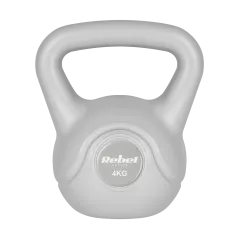 Kettlebell bitumiczny 4 kg szary REBEL ACTIVE