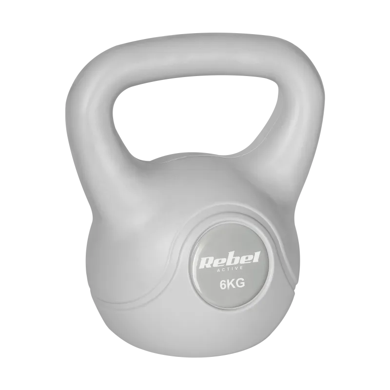 Kettlebell bitumiczny 6 kg szary REBEL ACTIVE